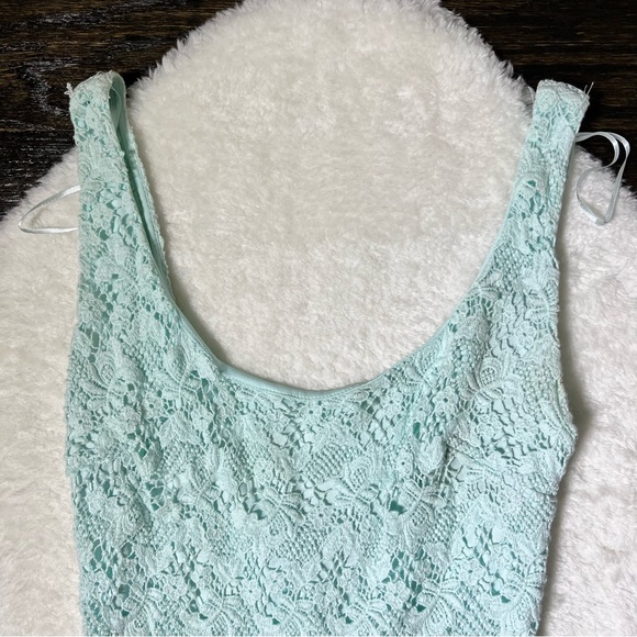 Zara Light Blue Lace Bodycon Mini Dress Small - Picture 3 of 14